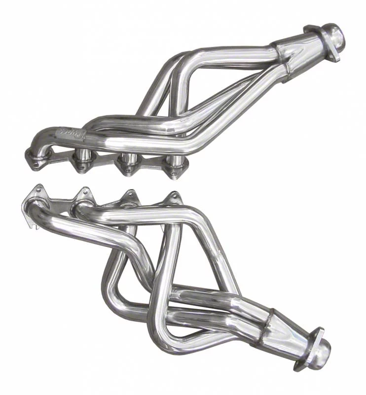 Pypes 1-5/8-Inch Long Tube Headers with Catted H-Pipe; EPA Approved; Polished (05-10 Mustang GT)