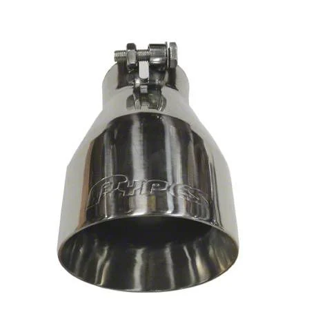 Pypes Angled Cut Dual Wall Round Exhaust Tip; 4.50-Inch; Polished (10-15 V8 Camaro)