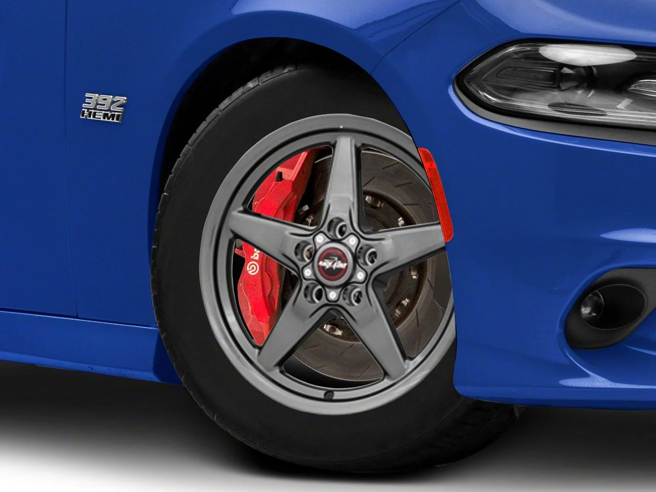 Race Star 92 Drag Star Bracket Racer Metallic Gray Wheel; Front Only; 17x4.5; -25.40mm Offset (11-23 RWD Charger, Excluding SRT Hellcat)
