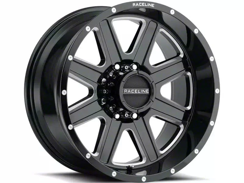 Raceline Hostage Gloss Black Milled 6-Lug Wheel; 20x9; 0mm Offset (07-14 Tahoe)