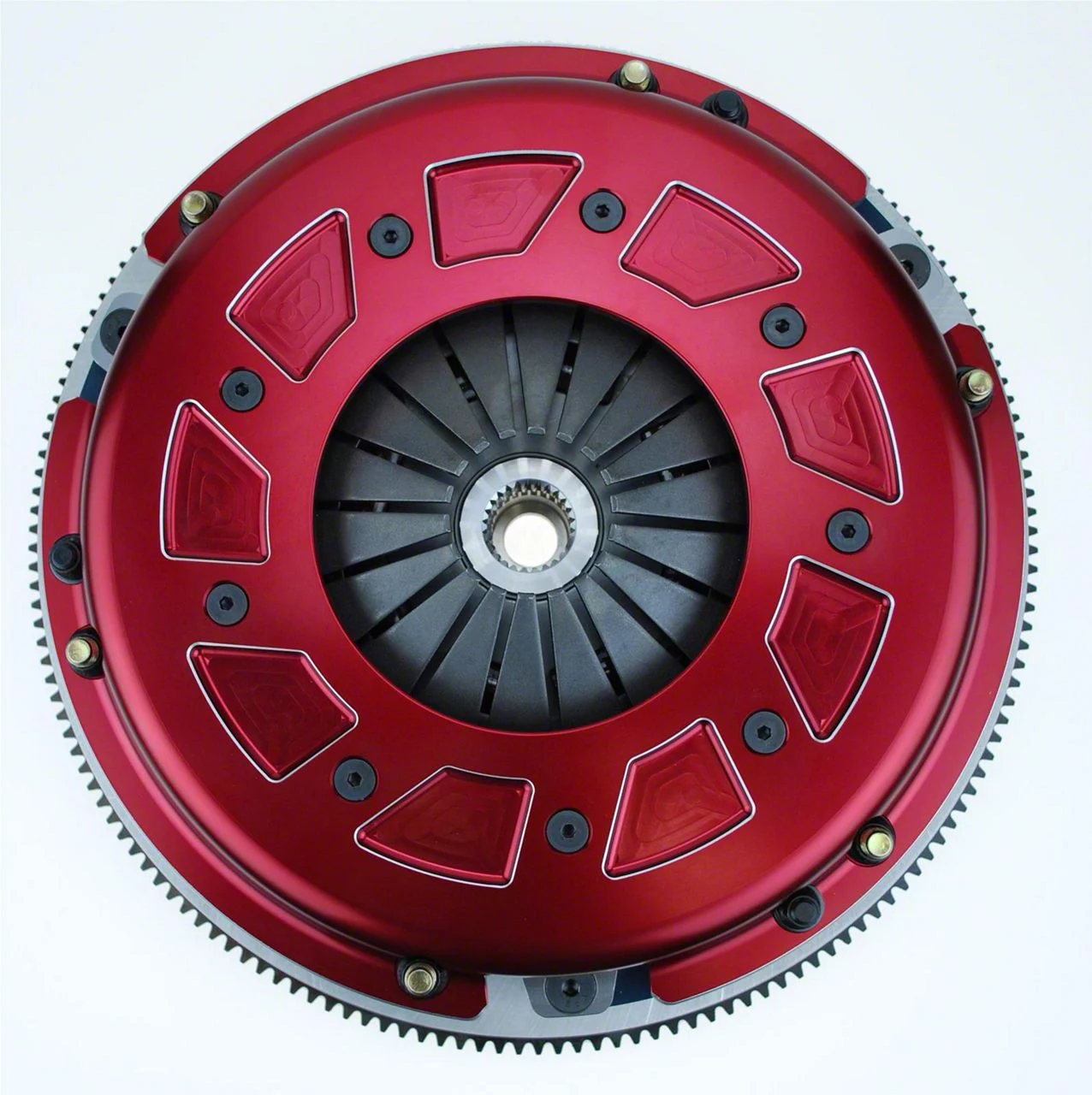 RAM Clutches Pro Street 900 Series Metallic Dual Disc Clutch Kit with 8-Bolt Aluminum Flywheel; 26-Spline (15-20 Mustang GT350)