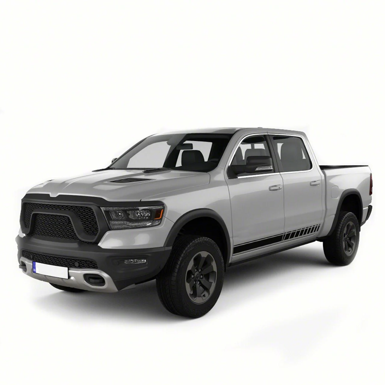 Lower Side Side Stripes; Matte Black (02-18 RAM 1500)