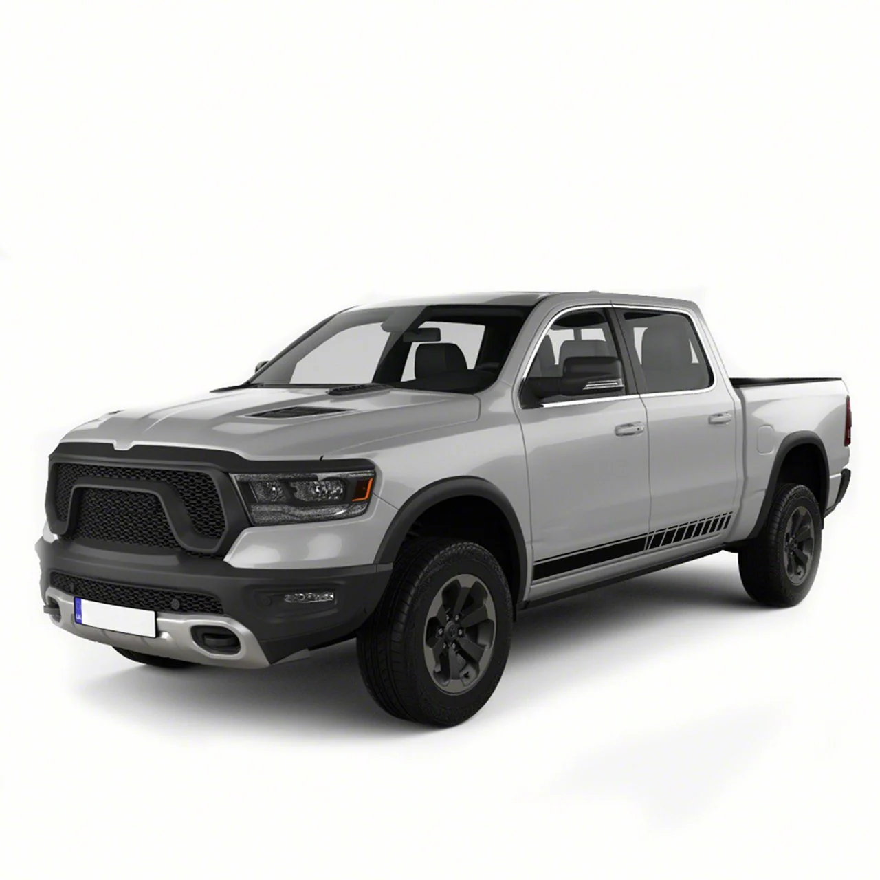 Lower Side Stripes; Gloss Black (02-18 RAM 1500)