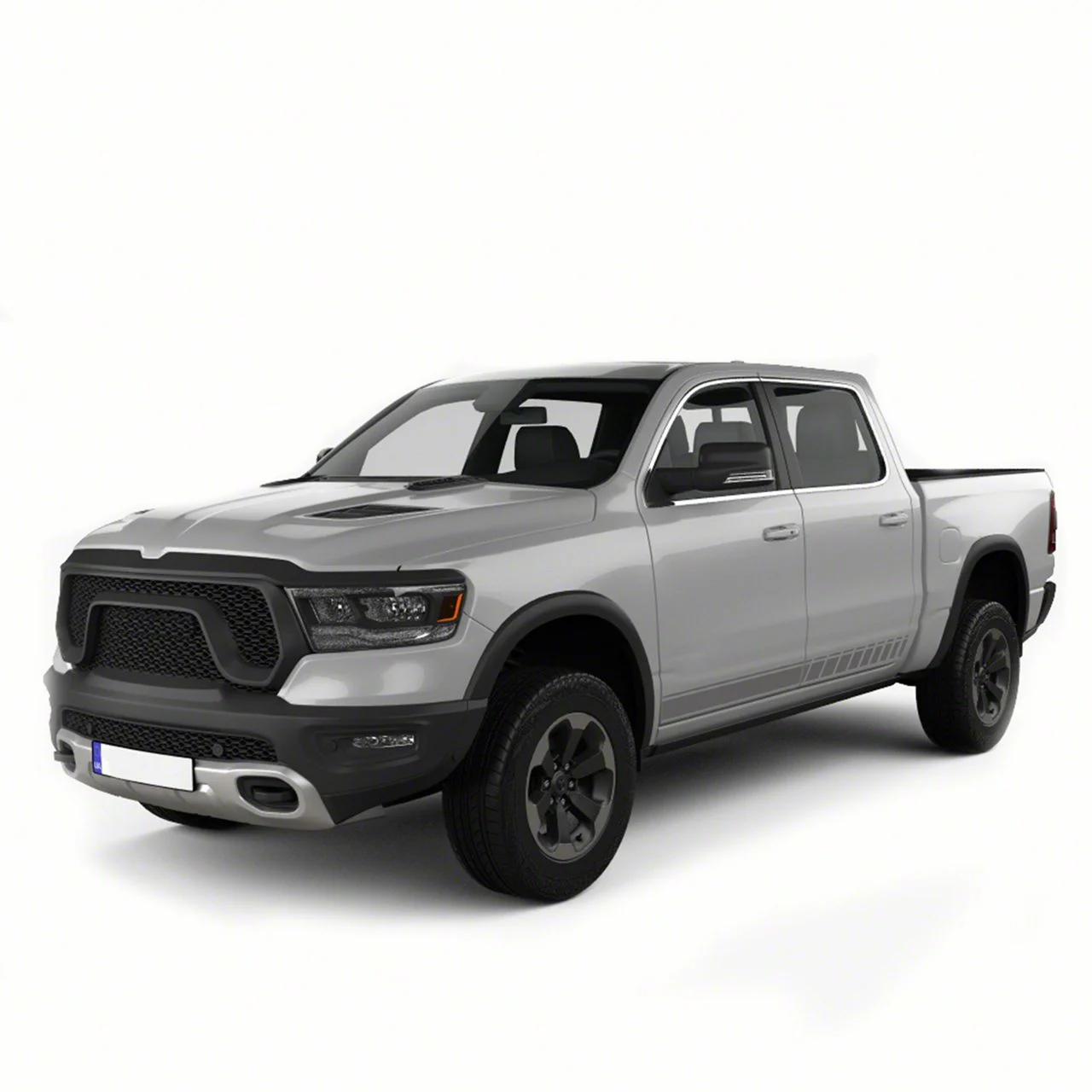 Lower Side Stripes; Gray (02-18 RAM 1500)