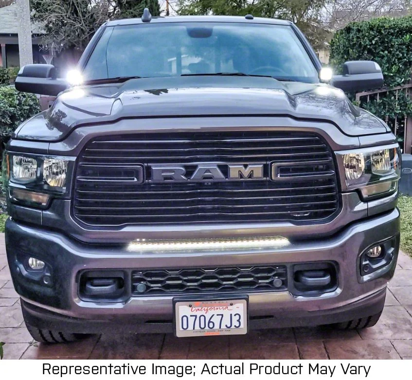 Single 30-Inch Amber LED Light Bar with Bumper Mounting Brackets (19-26 RAM 2500)
