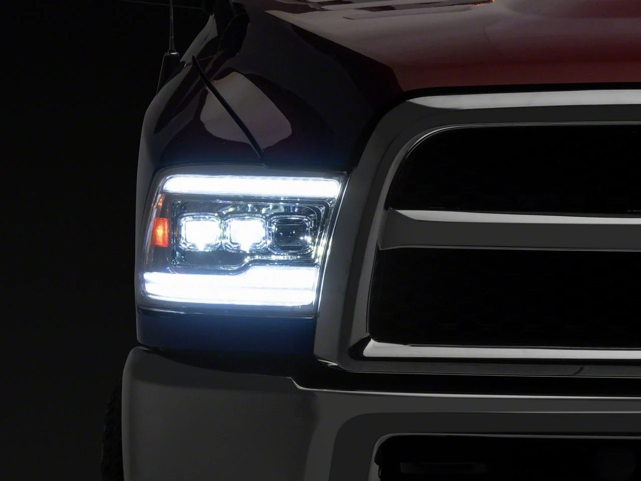 Switchback Sequential Full LED Projector Headlights; Chrome Housing; Clear Lens (10-18 RAM 2500 w/ Factory Halogen Headlights)