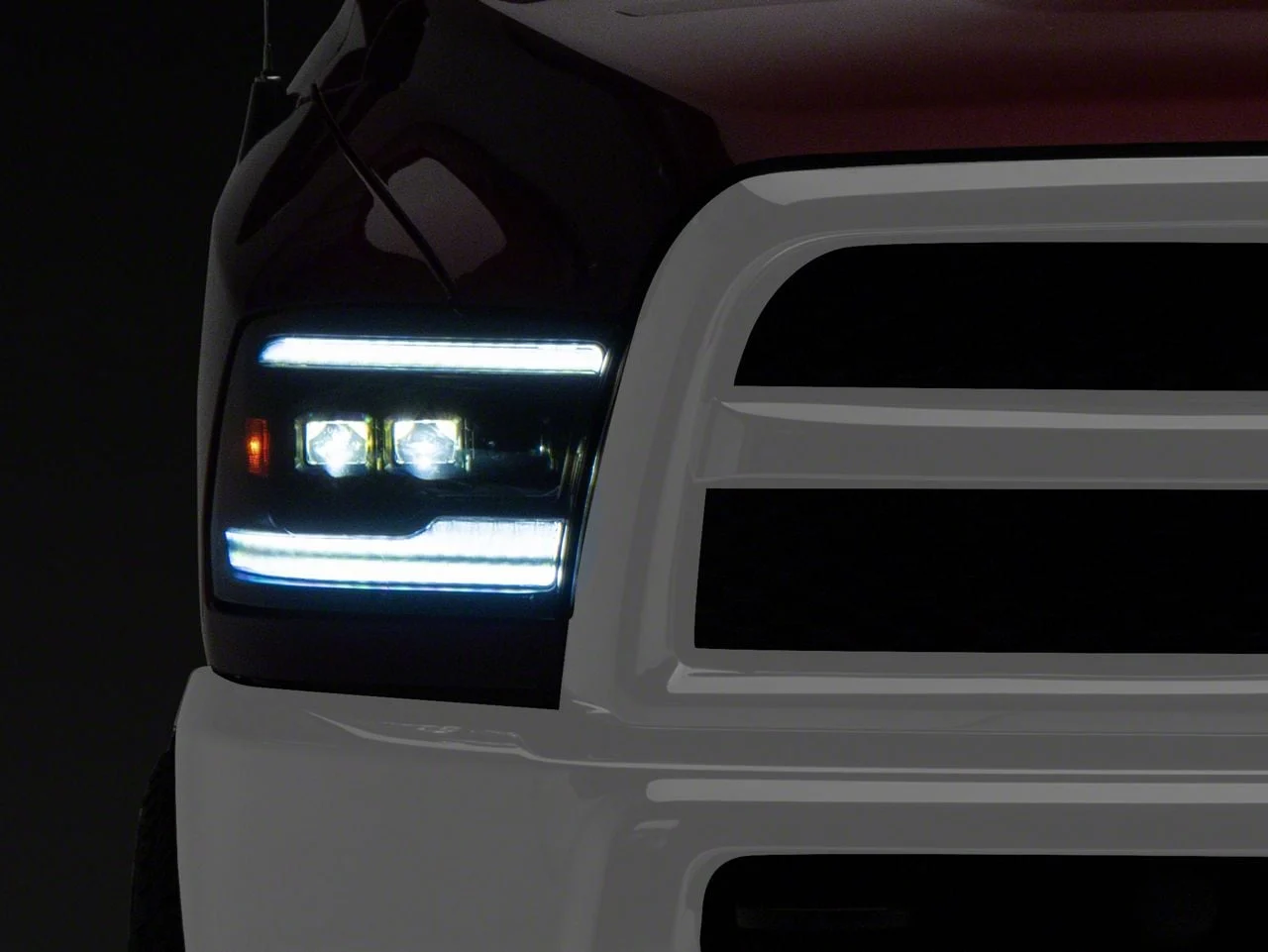 Switchback Sequential Full LED Projector Headlights; Matte Black Housing; Smoked Lens (10-18 RAM 2500 w/ Factory Halogen Non-Projector Headlights)