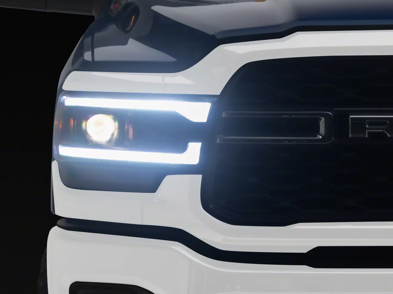 Switchback Sequential LED Turn Signal Projector Headlights; Matte Black Housing; Clear Lens (19-24 RAM 2500 w/ Factory Halogen Headlights)