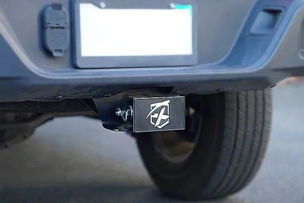 2-Inch Aluminum Trailer Hitch Cover with X Logo; Black (Universal; Some Adaptation May Be Required)