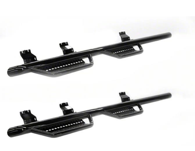 Ranch Hand Legend Series 4-Step Wheel to Wheel Side Step Bars; Gloss Black (07-14 Sierra 3500 HD Crew Cab w/ 6.50-Foot Standard Box)
