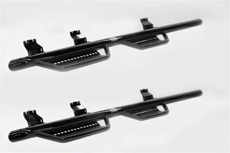 Ranch Hand Legend Series 4-Step Wheel to Wheel Side Step Bars; Gloss Black (17-19 6.6L Duramax Sierra 3500 HD DRW Crew Cab w/ 8-Foot Long Box)