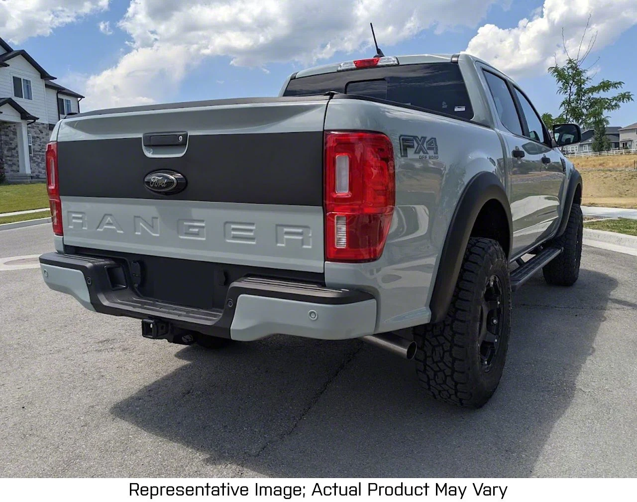 Tailgate Blackout Decal; Matte Black with Red Pinstripe (19-23 Ranger)