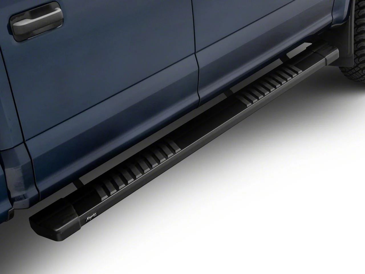 Raptor Series 6-Inch OEM Style Slide Track Running Boards; Black Textured (17-26 F-250 Super Duty SuperCrew)