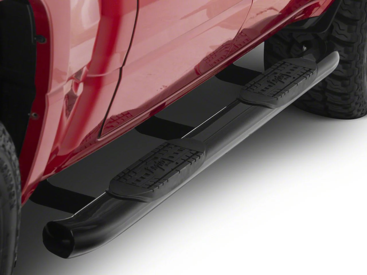 Raptor Series 4-Inch OE Style Curved Oval Side Step Bars; Black (19-26 RAM 1500 Crew Cab)