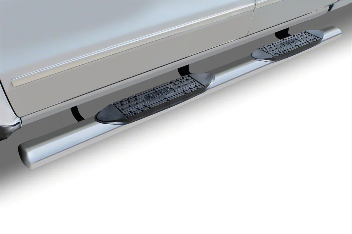 Raptor Series 5-Inch Straight Oval Side Step Bars; Polished Stainless Steel (10-26 RAM 2500 Regular Cab)