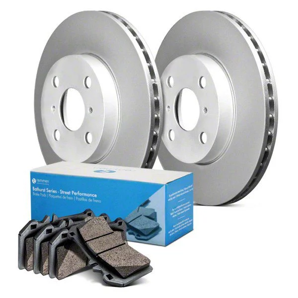 Remmen Brakes Bathurst Series Plain 6-Lug Brake Rotor and Ceramic Pad Kit; Rear (16-20 F-150 w/ Electric Parking Brake)