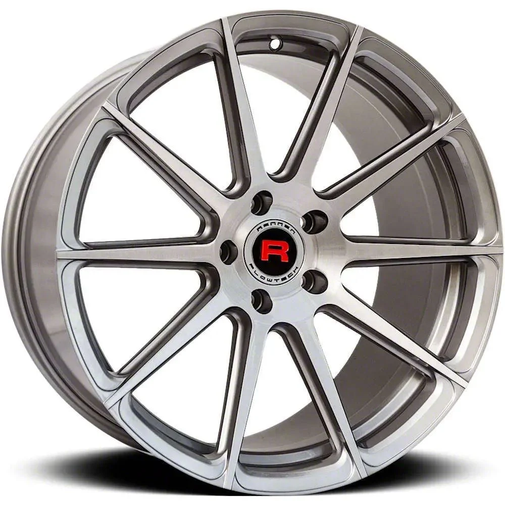 Rennen Flowtech FT10 Silver Brushed Face Wheel; 20x8.5; 30mm Offset (24-26 Mustang)