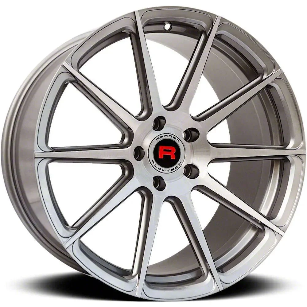 Rennen Flowtech FT10 Silver Brushed Face Wheel; 20x8.5; 35mm Offset (24-26 Mustang)