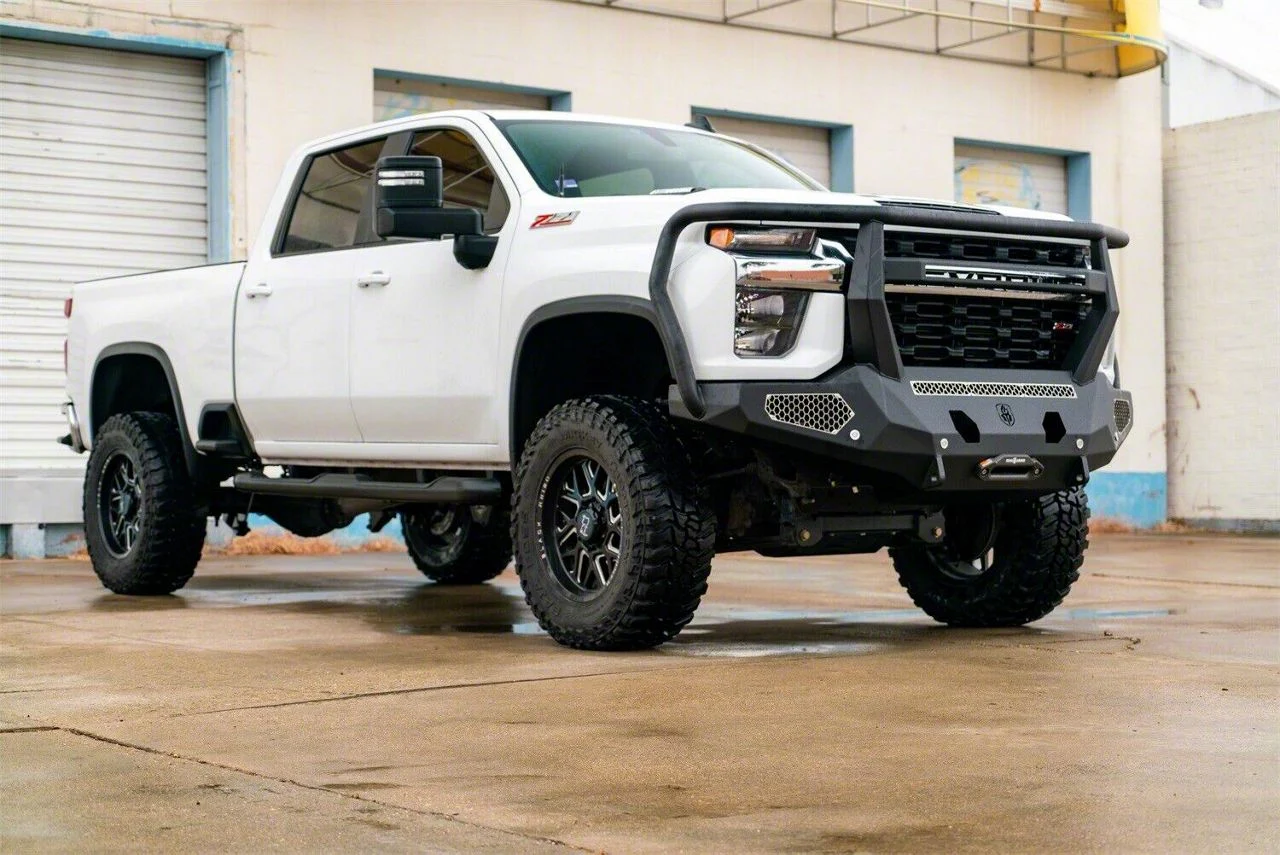 Road Armor Evolution Front Bumper with Reaper Guard; Satin Black (20-23 Silverado 2500 HD)