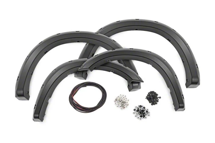 Rough Country Offroad Pocket Fender Flares; Flat Black (19-26 RAM 3500 SRW)