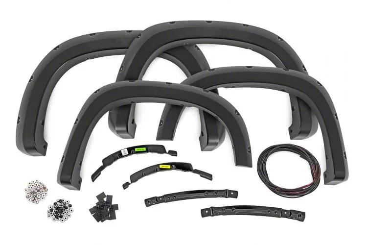 Rough Country Offroad Pocket Fender Flares; Black (22-26 Silverado 1500, Excluding ZR2)