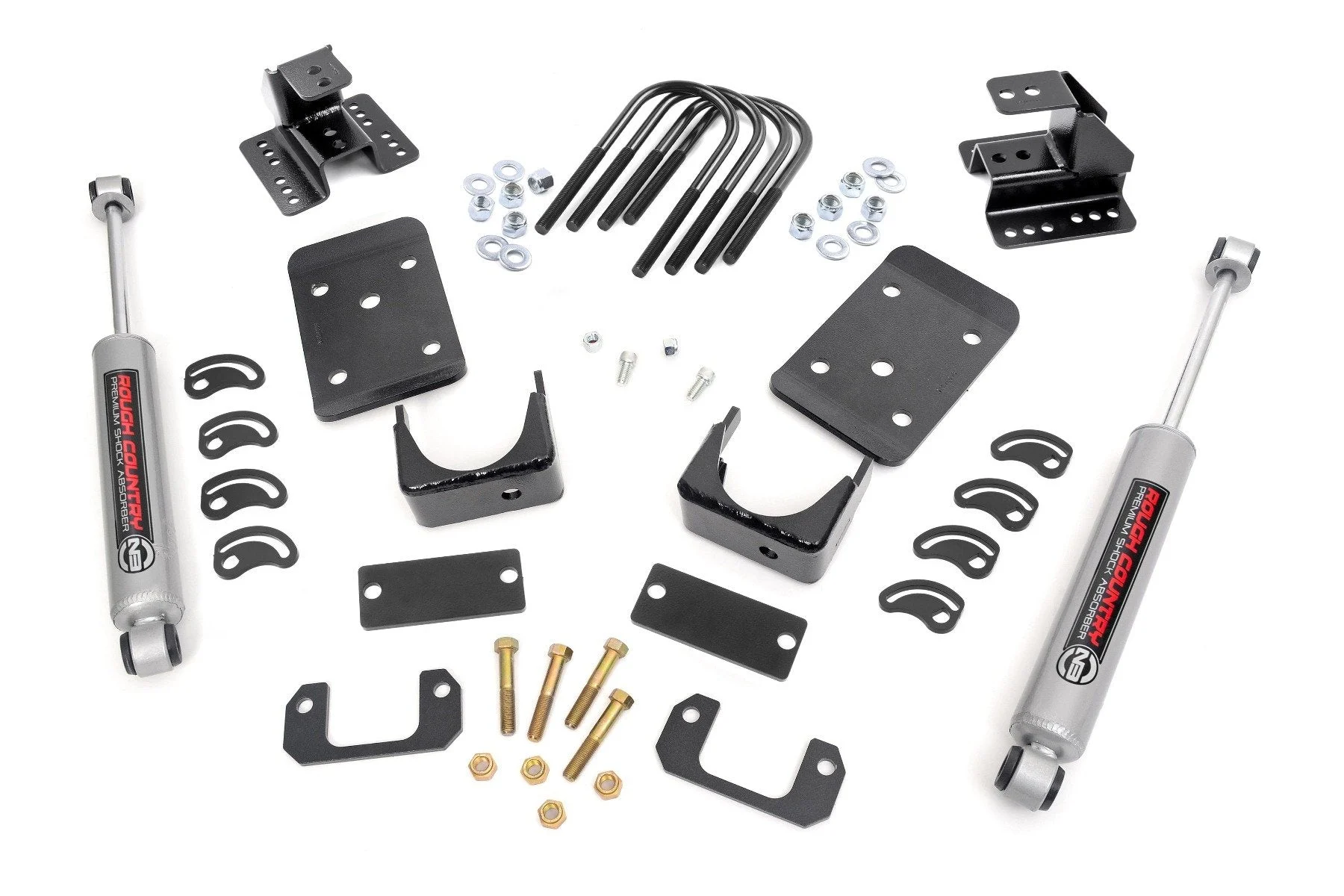 2 Inch Lowering Kit |4 Inch Rear Lowering | N3 Shocks | GMC Sierra/ Chevrolet Silverado 1500 2WD | 2014-2018 | Rough Country | 72330