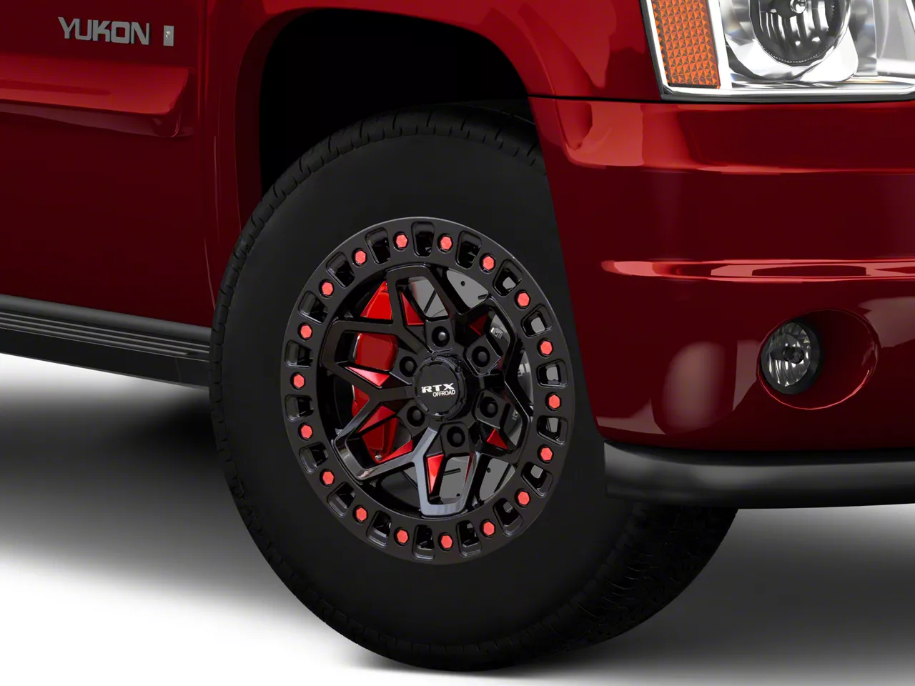 RTX Offroad Wheels Zion Black Milled Red 6-Lug Wheel; 18x9; 0mm Offset (07-14 Yukon)