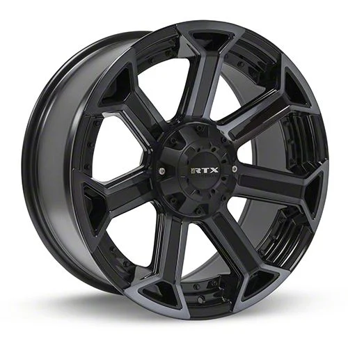 RTX Offroad Wheels Peak Black Machined Gray 6-Lug Wheel; 20x9; 0mm Offset (15-20 Yukon)