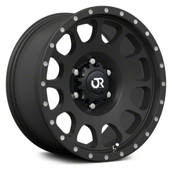 RTX Offroad Wheels Baja Satin Black with Milled Rivets 6-Lug Wheel; 17x9; 0mm Offset (14-18 Silverado 1500)