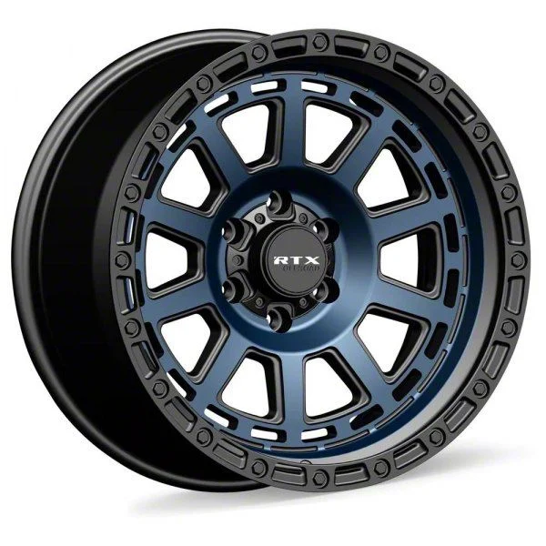 RTX Offroad Wheels Titan Midnight Blue with Black Lip 6-Lug Wheel; 18x9; 0mm Offset (21-26 Yukon)