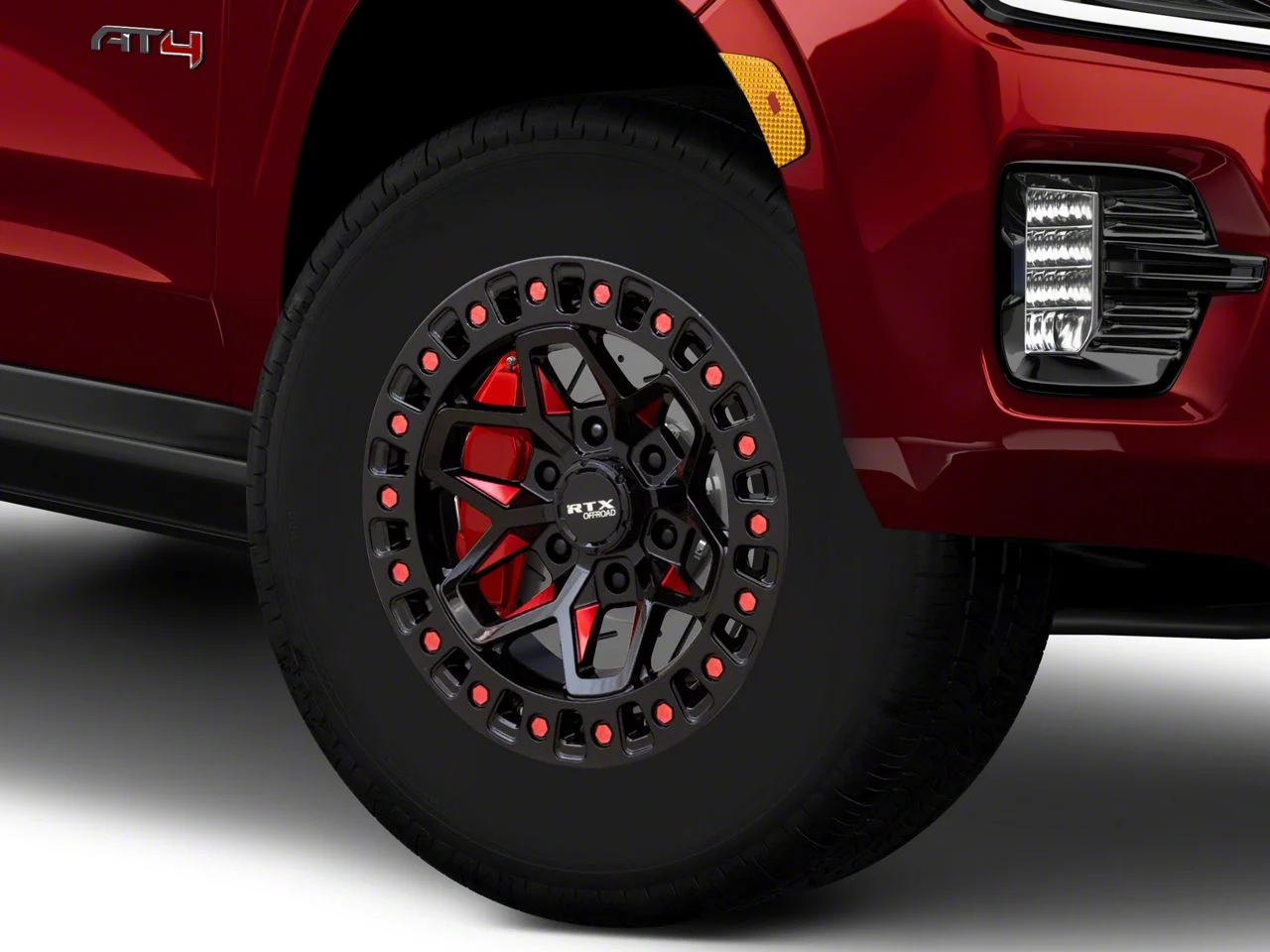RTX Offroad Wheels Zion Black Milled Red 6-Lug Wheel; 18x9; 0mm Offset (21-26 Yukon)