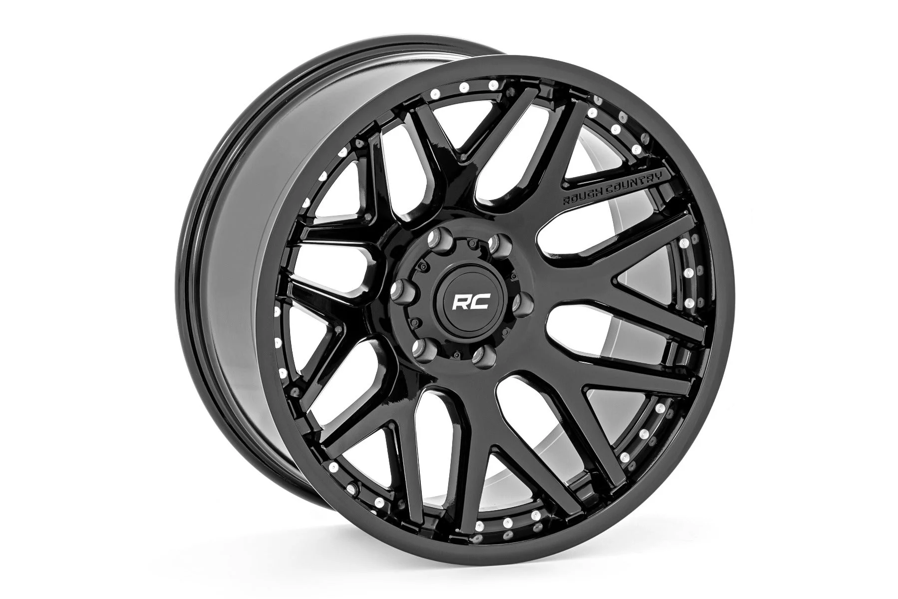 Rough Country 95 Series Wheel | One-Piece | Gloss Black | 20x10 | 8x180 | -19mm | 2011-2019 |  95201006