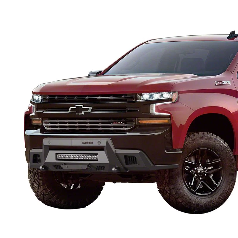 Scorpion Extreme Products Tactical Center Mount Winch Front Bumper with LED Light Bar (19-21 Silverado 1500)