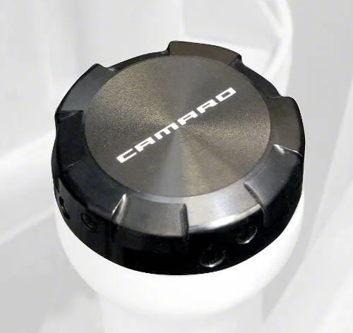 Billet Aluminum Washer Fluid Reservoir Cap; Black (10-15 Camaro)