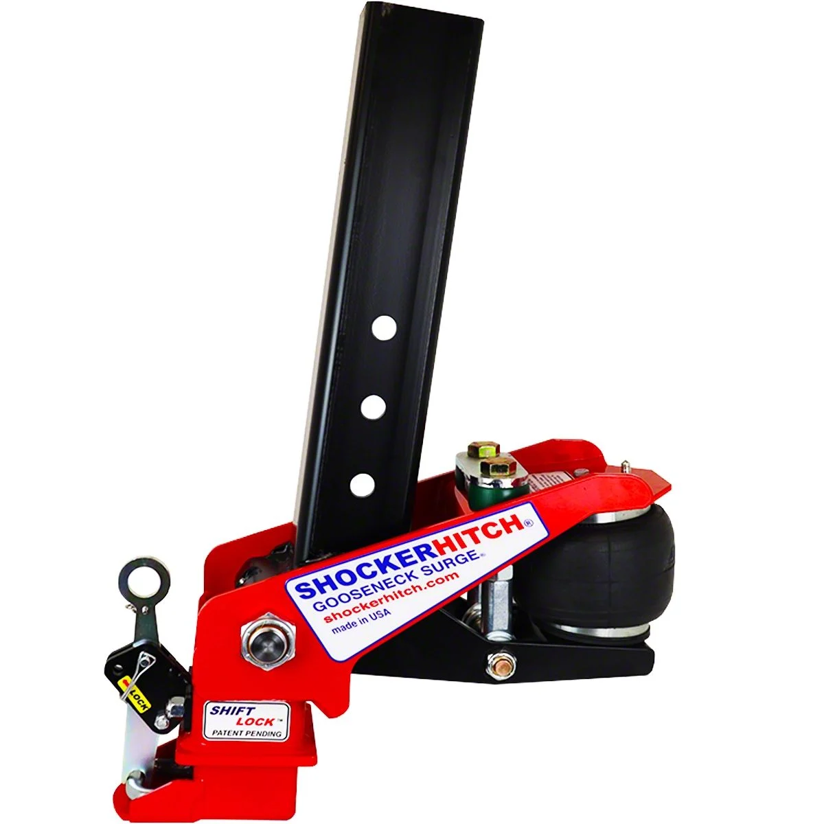 Shocker Hitch 40K Gooseneck Air Hitch and Coupler for 3-Inch Ball; 4-Inch Square Top Crank (Universal; Some Adaptation May Be Required)