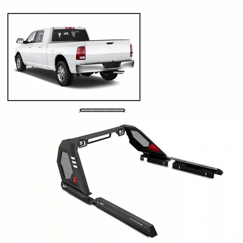 Vigor Roll Bar with 40-Inch LED Light Bar; Black (07-26 Sierra 1500)