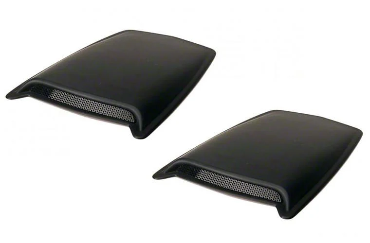 2-Piece Eclipse Hood Scoops; Smooth Black; Medium (07-14 Sierra 2500 HD)