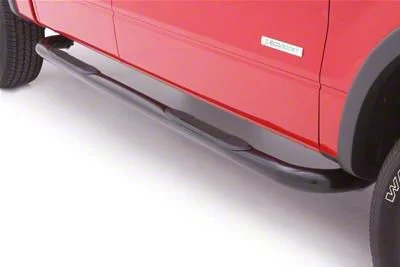 3-Inch Round Bent Nerf Side Step Bars; Black (20-26 Sierra 3500 HD Crew Cab)