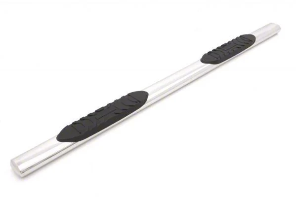 5-Inch Oval Straight Nerf Side Step Bars; Polished Stainless (20-26 Sierra 3500 HD Crew Cab)