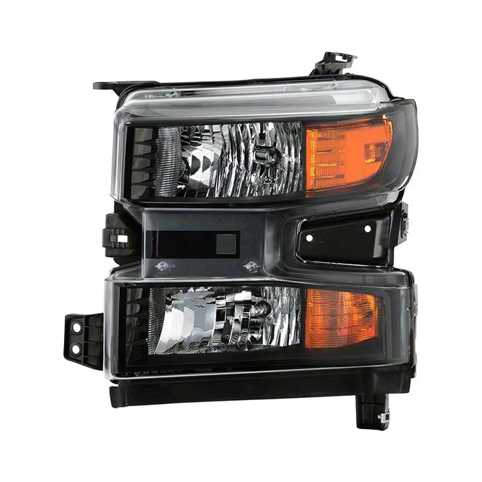 OE Style Headlight; Black Housing; Clear Lens; Driver Side (19-21 Silverado 1500 w/ Factory Halogen Headlights)
