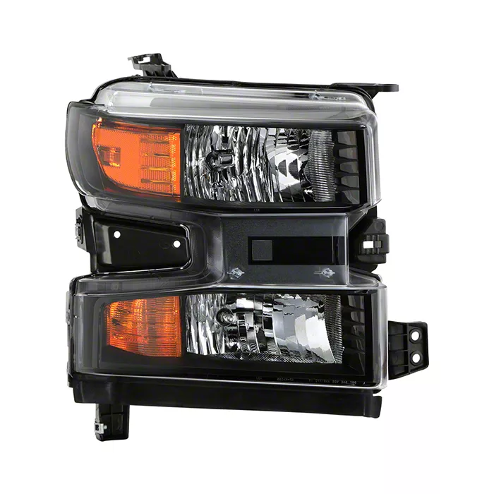 OE Style Headlight; Black Housing; Clear Lens; Passenger Side (19-21 Silverado 1500 w/ Factory Halogen Headlights)