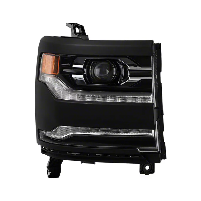 OEM Style Headlight with Black Trim; Passenger Side; Black Housing; Clear Lens (16-18 Silverado 1500 w/ Factory LED Headlights)