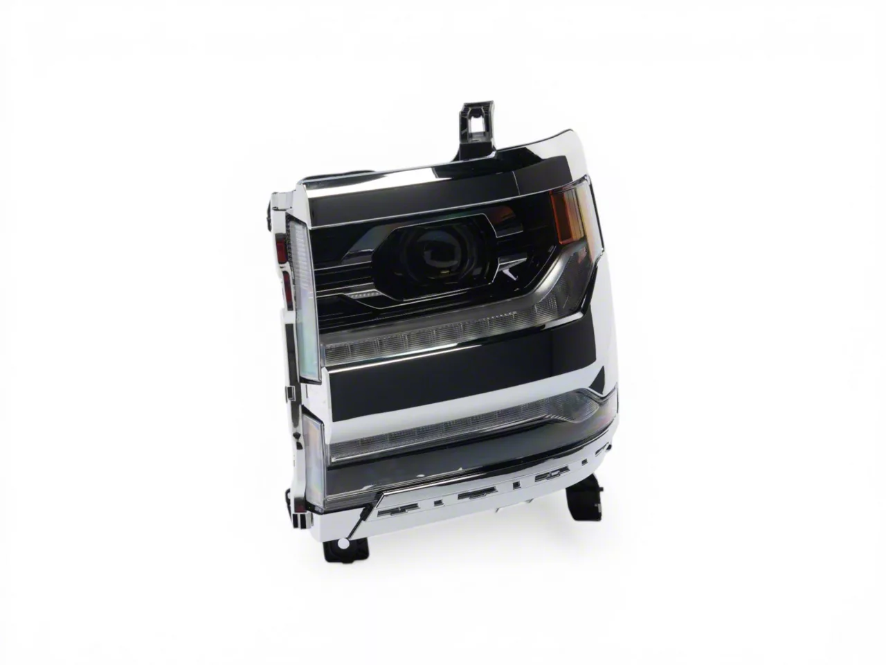 OEM Style Headlight with Chrome Trim; Driver Side; Black Housing; Clear Lens (16-18 Silverado 1500 w/ Factory LED Headlights)