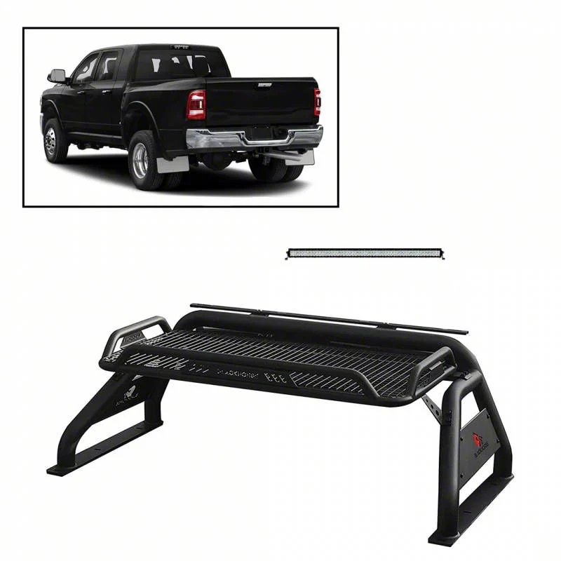 Atlas Roll Bar with 50-Inch LED Light Bar; Black (07-26 Silverado 2500 HD)