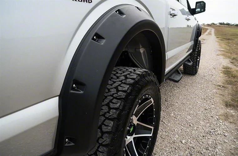 Elite Series RX-Rivet Style Fender Flares; Front; Textured Black (20-26 Silverado 2500 HD)