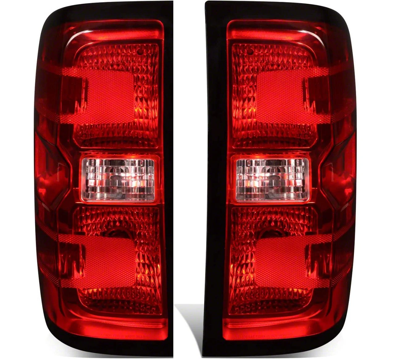Tail Lights; Chrome Housing; Red Lens (15-19 Silverado 2500 HD w/ Factory Halogen Tail Lights)