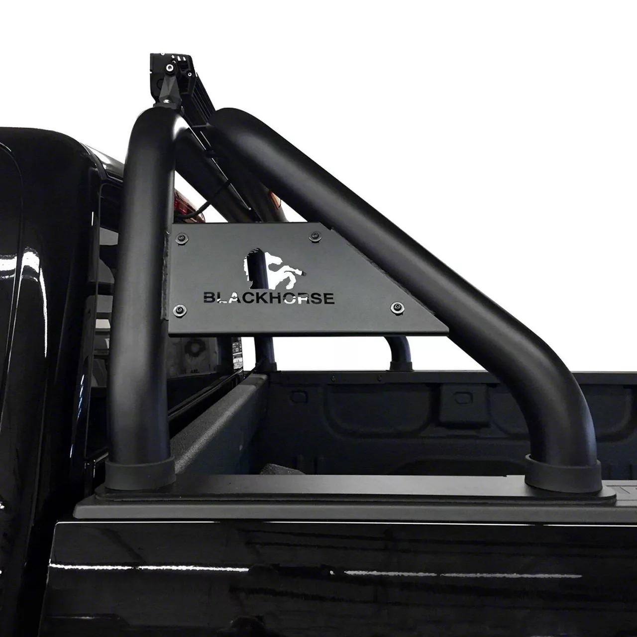 Classic Roll Bar with 5.30-Inch Black Round Flood LED Lights; Black (07-26 Silverado 3500 HD)