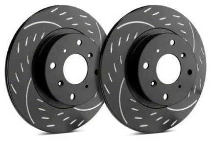 SP Performance Diamond Slotted Rotors with Black Zinc Coating; Front Pair (06-23 Charger w/ Dual Piston Front Calipers; 2014 Charger Pursuit w/ 345mm Front Rotors)
