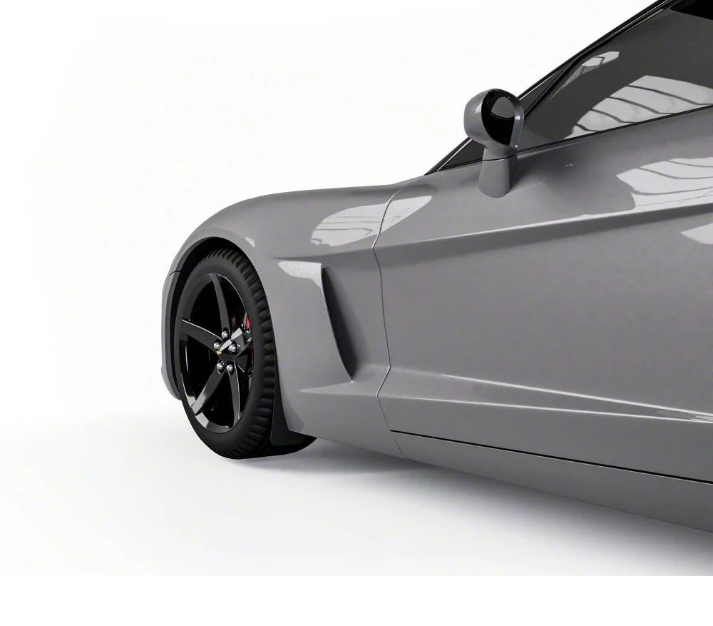 Mud Flaps; Front; Satin Black Vinyl (05-13 Corvette C6)