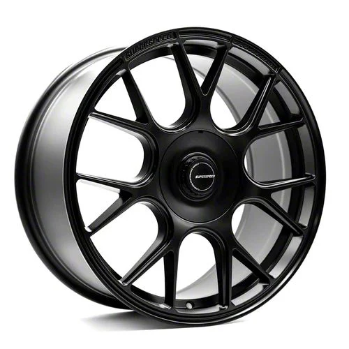 Superspeed Wheels RF01 Progressive Matte Black Wheel; 18x8.5; 45mm Offset (24-26 Mustang)